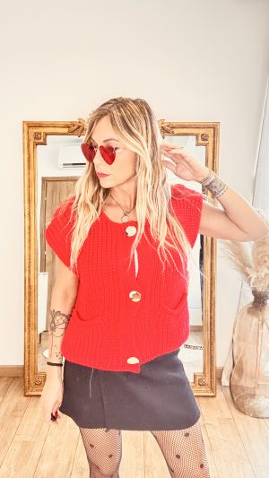 GILET RONDY ROUGE